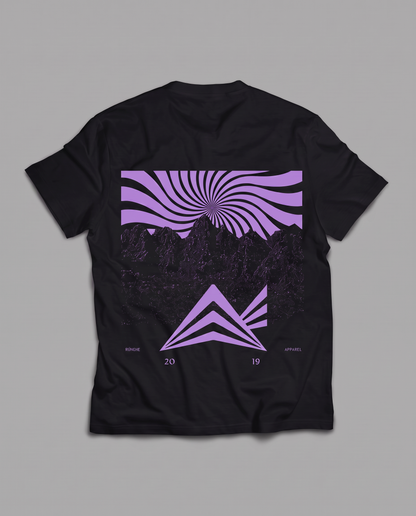 Violet Vortex Tee Black - Rúngne