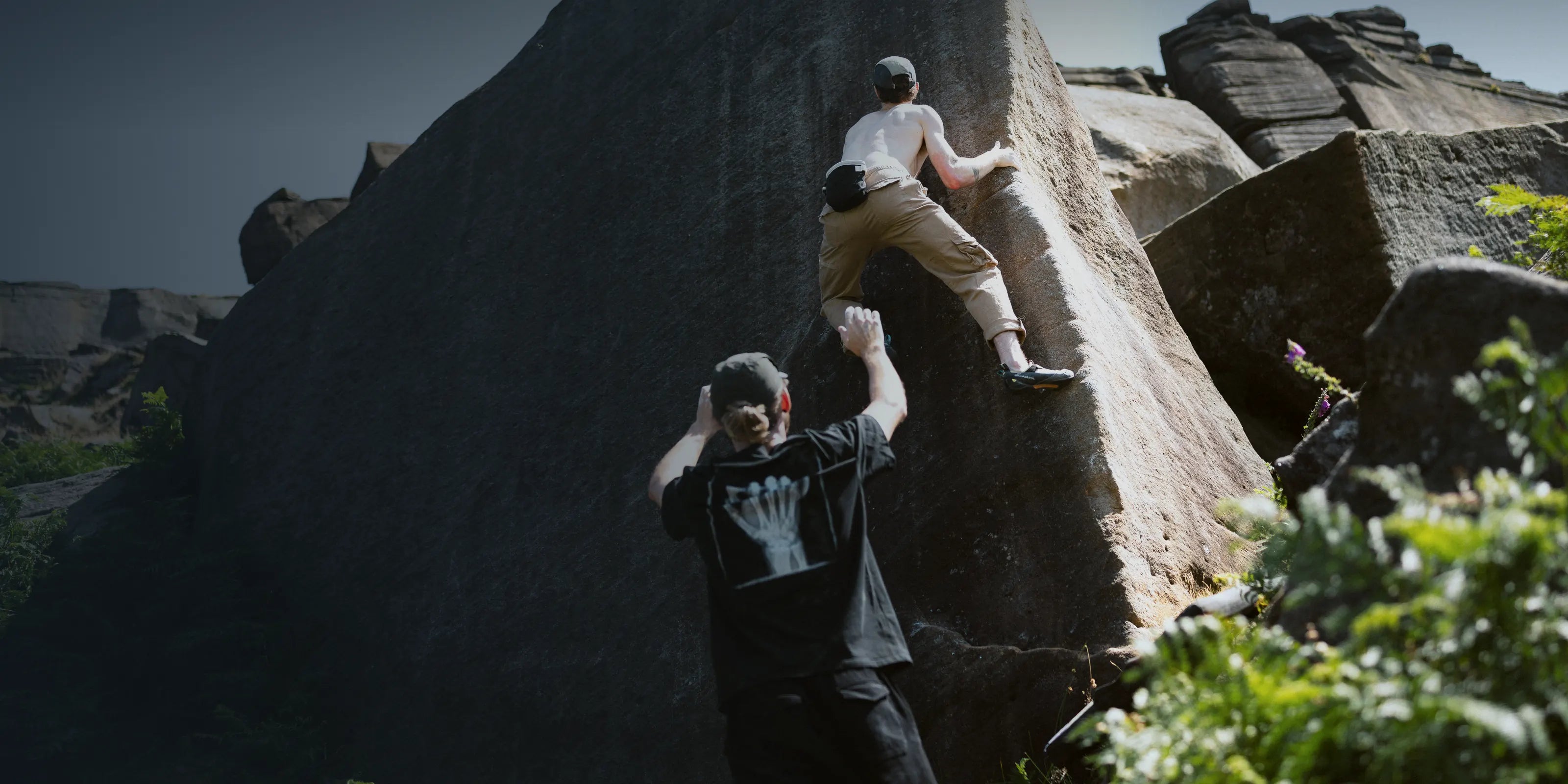 Peak District bouldering — Highballer Soft Stretch and Violet Vortex offer