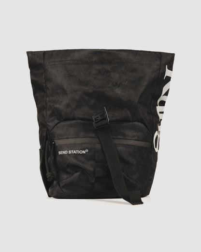 Send Station Bucket side profile with shoulder strap and SEND STATION print