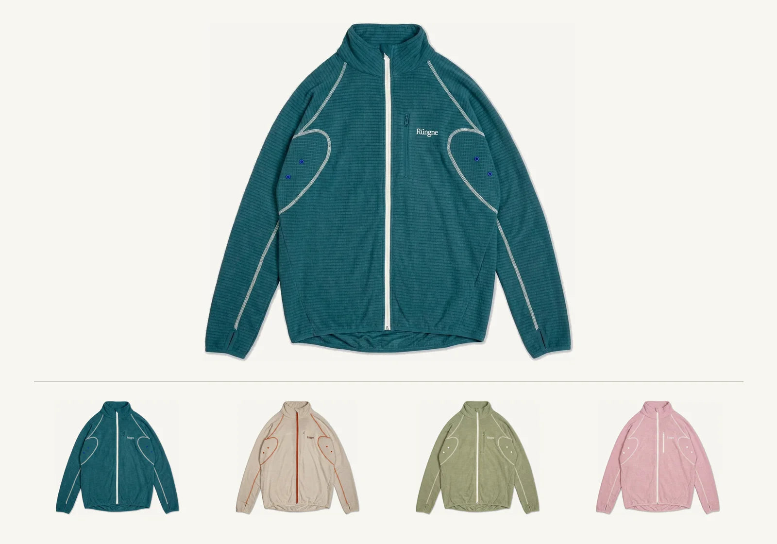 Approach Zip in Deep Teal, full-length zip thermal fleece.
