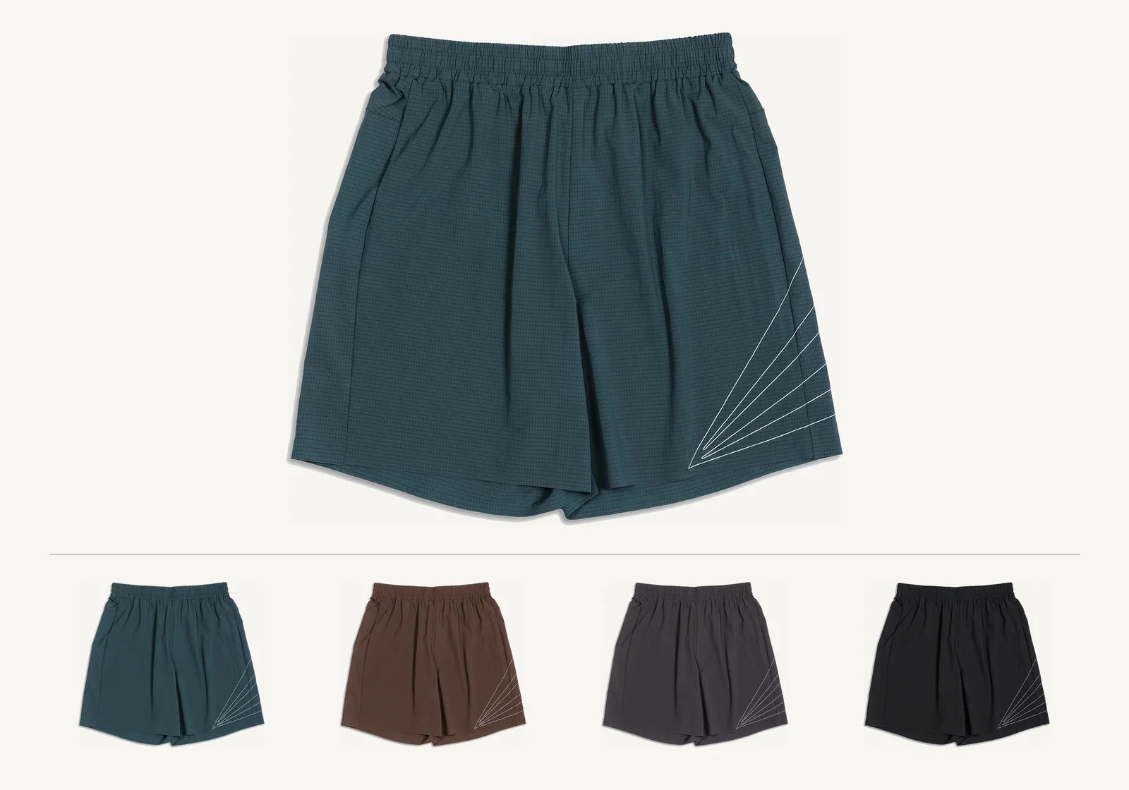 Flash Shorts Mens in Deep Teal with an elasticated waist and no pockets.