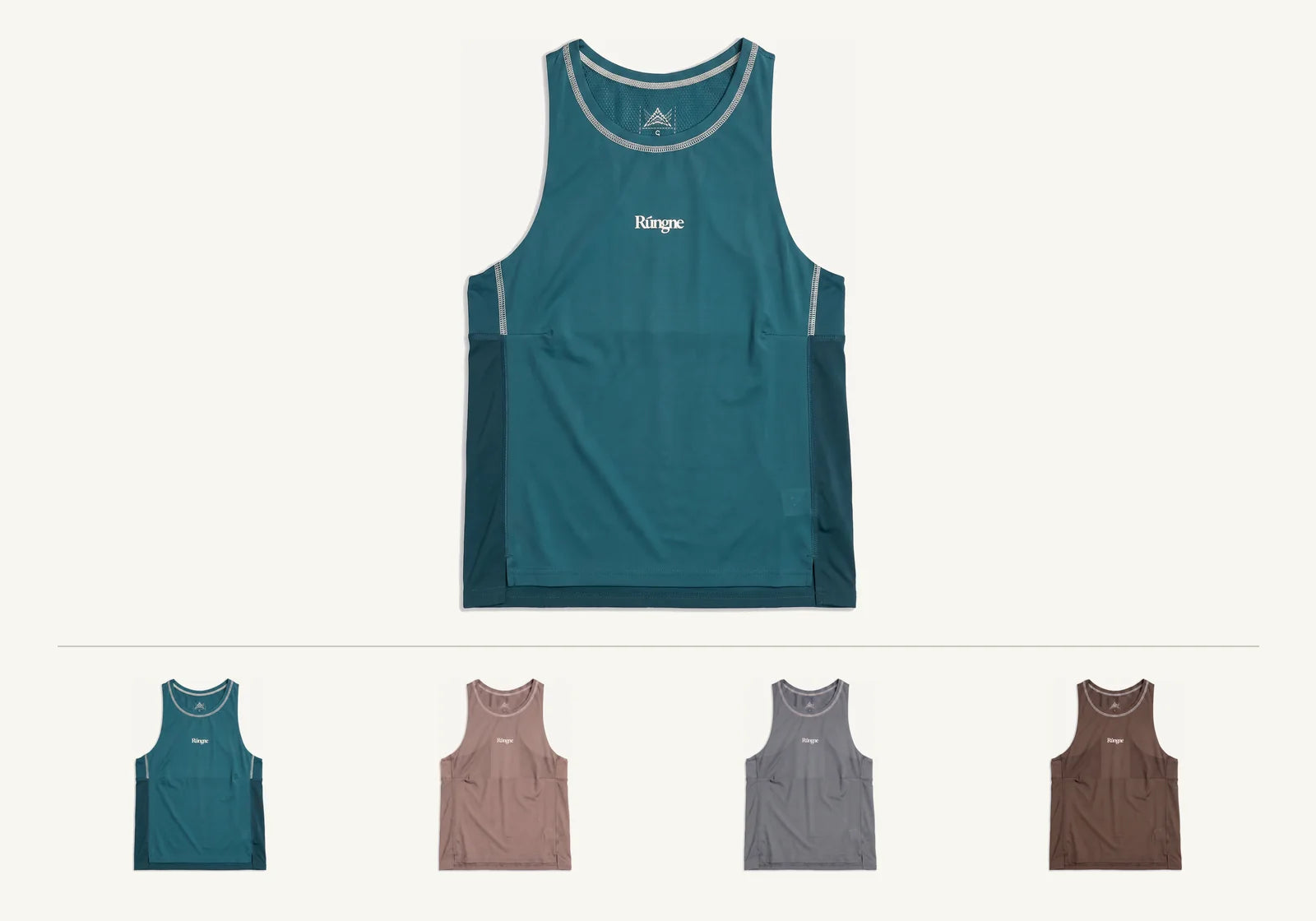 Flash Tank Womens in Deep Teal, an ultralight technical knit with laser-cut ventilation holes.